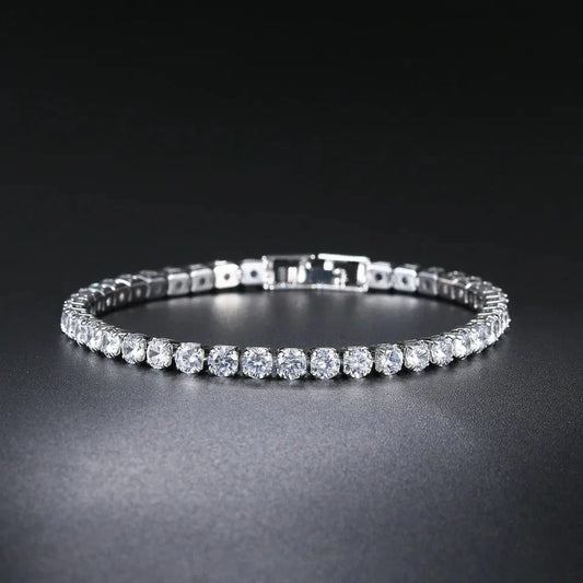 Zirconia Silver Bracelet Stainless Steel
