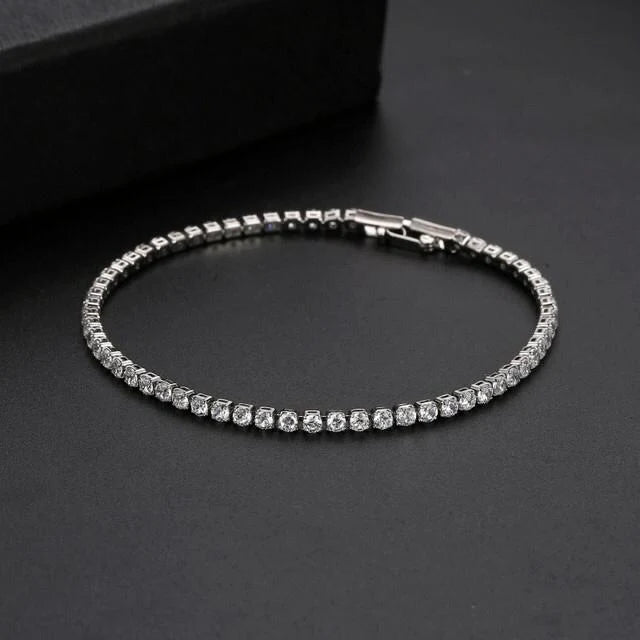 Zirconia Silver Bracelet Stainless Steel