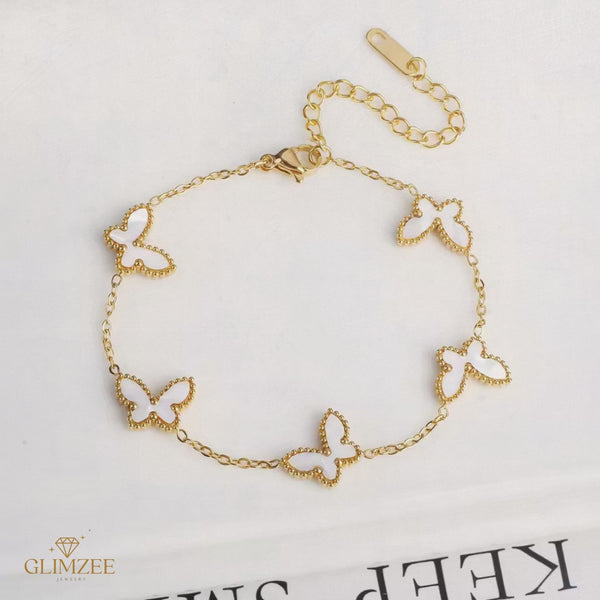 Butterfly Jewelry Set (White)