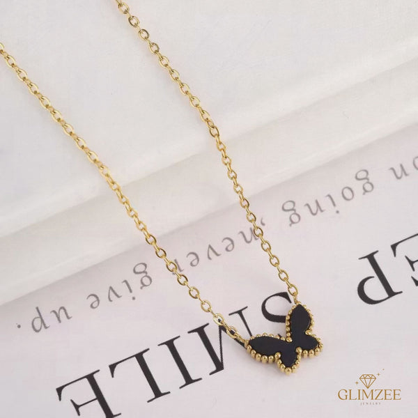 Black Butterfly Necklace