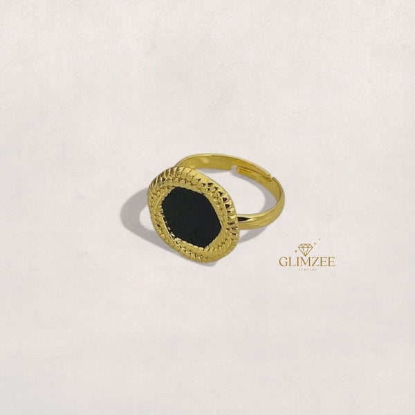 Black Pentagon Ring (Adjustable)