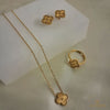 Golden Four Leaf Clover set of 3