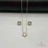 White Four Leaf Clover Set - Necklace & Earrings