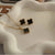 Black Four Clover Set - Necklace & Earrings