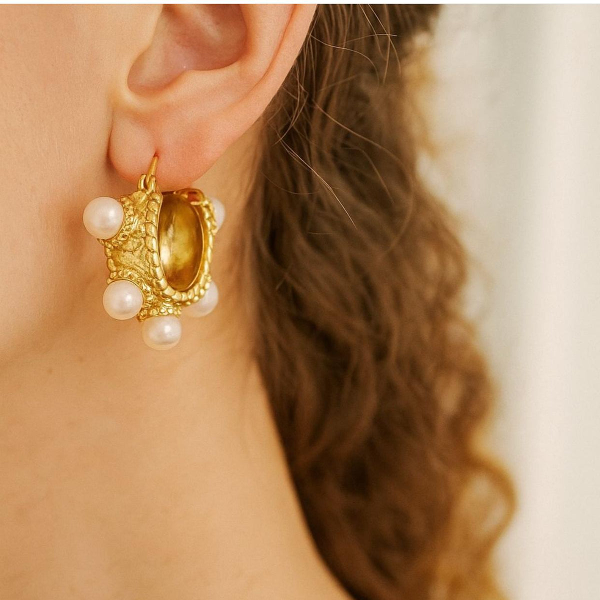 Pearl Hoop Earrings