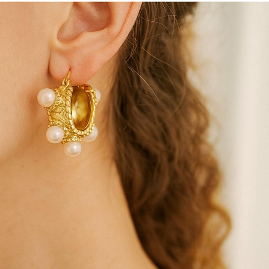 Pearl Hoop Earrings