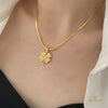 Leaf Charm Snake Necklace