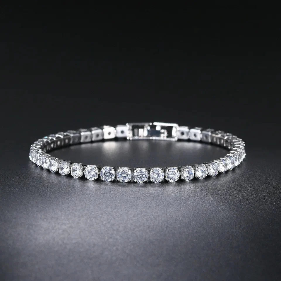 Zirconia Silver Bracelet Stainless Steel