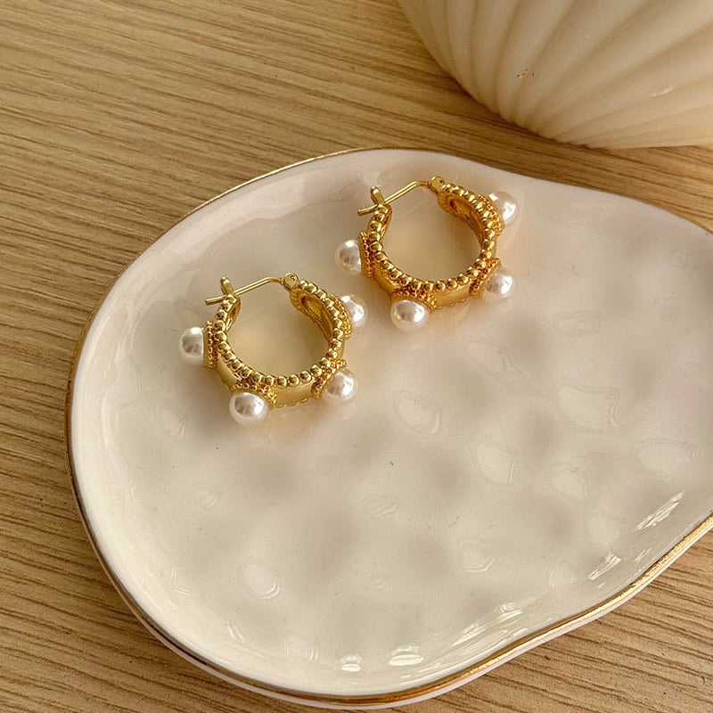 Pearl Hoop Earrings
