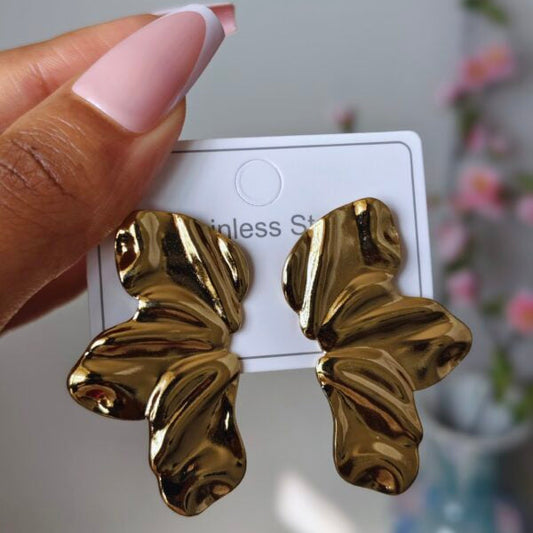 Stainless Steel Leaf Earrings