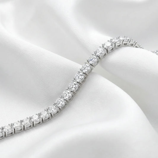 Zirconia Silver Bracelet Stainless Steel