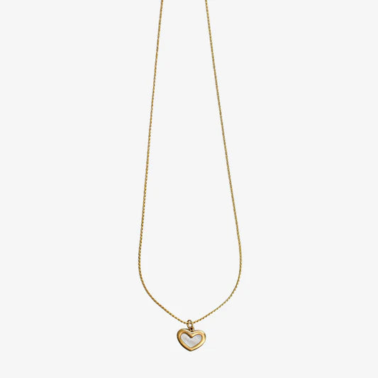Minimal White Heart Necklace