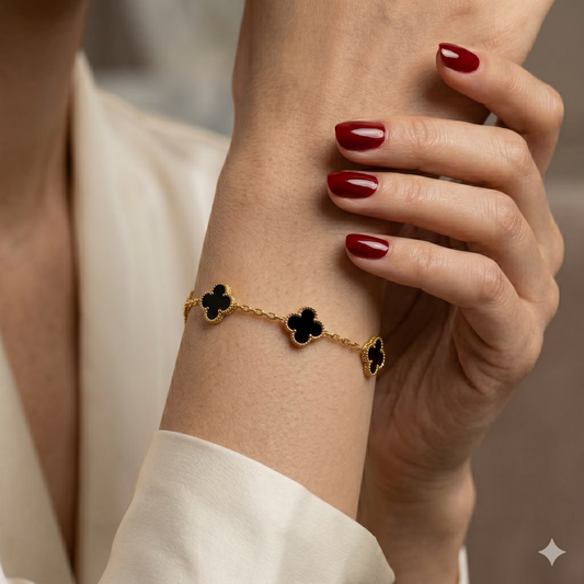 Black Four Clover Bracelet
