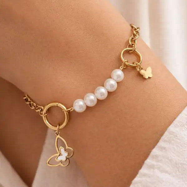 Butterfly Pearly Bracelet